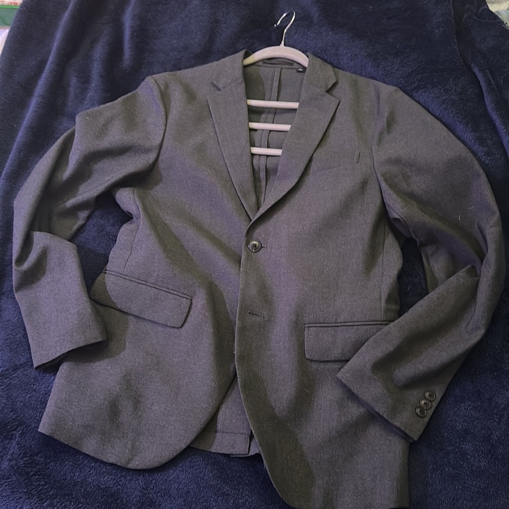 Men’s Slim-fit Blazer, gray, Uniqlo size M